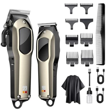 Singphere Maquina de Cortar Pelo Hombre-Cortapelos Hombre Maquina Cortar Pelo Profesional Maquina de Afeitar Kit de Barbero Cortapelos y Recortadora de Barba, 2 en 1 Cortapelos Afeitar