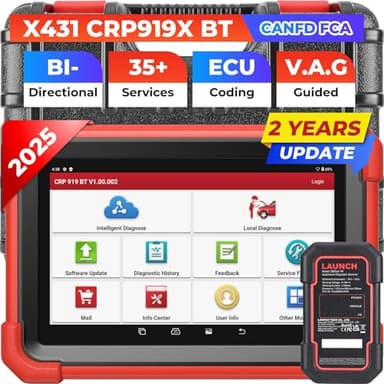 LAUNCH X431 CRP919X BT OBD2 Herramienta de Diagnóstico Bidireccional con 37 + Servicio, Escáner de Diagnóstico de Nivel OE, Prueba Activa, CANFD&DOIP, Codificación ECU (CRP919X BT)