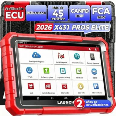 Launch X431 Pros Elite obd2 Diagnosis Coche Multimarca, Bi-Direccional Maquina Diagnosis Coche Scanner,Codificación ECU, Función Guiada VAG, CANFD & DOIP, 45+ Reset, Todo el Sistema, Pruebas Activas