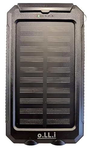 Banco de energía portátil enchufable. Power Bank. Cargador Solar de 10.000mAh a Prueba de Agua y Resistente a Golpes. Linterna y brújula, para celulares, teléfonos y Dispositivos móviles. (Naranja)