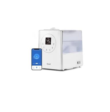 LEVOIT Humidificador 6L para Bebés, Modo de Sueño Silencioso 25dB, Niebla Fría&Caliente con Aromaterapia a 36H y 40-70m², Smart Control Compatible con APP, Temporizador, Blanco,Top-Fill