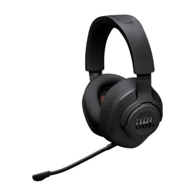 JBL Quantum 360 Auriculares inalámbricos circumaurales para gaming, conexión inalámbrica dual de 2,4 GHz y Bluetooth, JBL QuantumSURROUND Signature, batería de 22 h, micrófono desmontable, negro