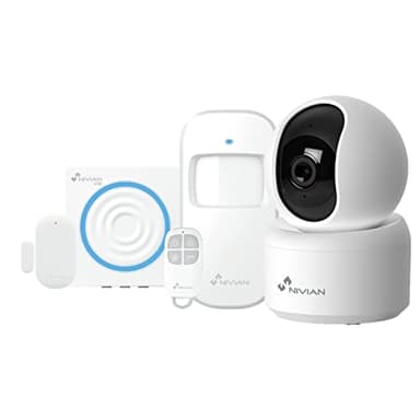 Nivian-Sistema de Alarma para Casa y Negocios Sin Cuotas Mensuales | Kit de Alarma WiFi con Control Remoto a través de App Tuya | Función SOS | Fácil Instalación Sin Cables