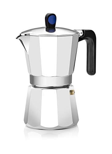 Monix Induction Express Cafetera italiana de inducción, aluminio, color plata, 12 Tazas
