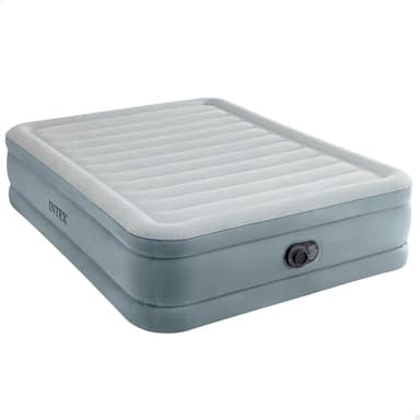 Intex Colchón hinchable Premium Comfort, 152x203x46 cm, Tecnología Fiber-Tech, Bomba de aire incorporada, Sistema inflado y desinflado, Cama matrimonio, Colchones inflables (64824)