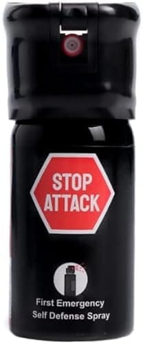 Stop Attack Espray antiagresión, 40 ml, solución de seguridad eficiente, rápida y disuasoria, 4 metros de alcance (comprueba en tu normativa local si este producto requiere licencia)