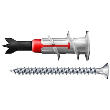 fischer - DuoBlade con Tornillos | Tacos Compatibles con Placas de Yeso PLADUR® Autoperforantes Colgar Cuadros Sin Taladrar | Soporte TV, Relojes | Aplicación Facil Destornillador Punta PZ 2 | 20 Uds