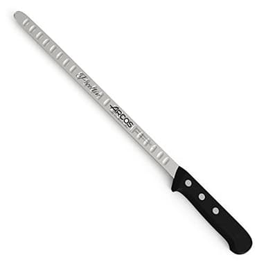 PECELLÍN Cuchillo Jamonero Profesional con Alveolos de 29cm, Cuchillo Jamonero de Calidad de Hoja Flexible Acero Inoxidable NITRUM Proteccion Bacteriana Bactiproff Silver para Patas de Jamón y Paletas