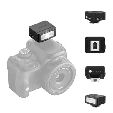 ULANZI SL01 Mini Flash de Cámara, GN8 6500K, Speedlite Manual, 4 Niveles de Potencia (1/8~1/1), Compatible con Nikon, Sony, Fujifilm, Panasonic, Diseño Compacto y Portátil, Carga Rápida Type-C