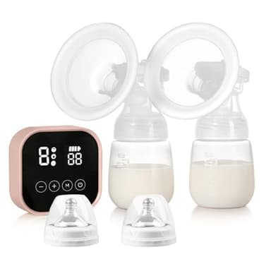 Bizcasa Sacaleches Electricos, 4 Modos y 9 Niveles de Succión con Pantalla LED, Recargable, Silencioso Portátil Sacaleches, Saca Leche Materna Electrico, para viajes y hogar, Sin BPA (Rosa)