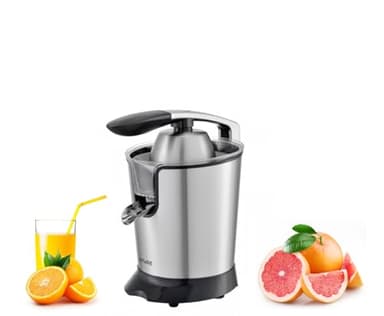 My Wave - Exprimidor Eléctrico Nido Pro - Rápida Extracción de Zumo - Potencia de 600W - Exprimidor con Sistema Antigoteo - Apoyos de Goma Antideslizantes - Incluye 2 Conos de Diferente Tamaño