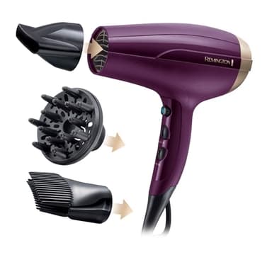 Remington Secador Pelo Iónico ligero, más volumen Your Style 2300W, difusor, concentrador, potenciador volumen, 3 ajustes temperatura, 2 de velocidad, ráfaga de aire frío, bajo nivel ruido D5219