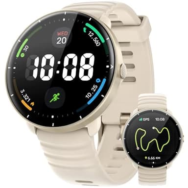 Parsonver Reloj inteligente Hombre Mujer con GPS Integrado, 5 ATM Impermeable para Piscina/Aguas Abiertas, AMOLED Pantalla, 100+ Deportivos Integrado, Frecuencia Cardíaca y Sueño (Gris francés, 42 mm)