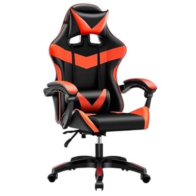Mi Ko Mi Ka Silla Gaming para Escritorio, Oficina y Juegos Online Giratoria. Silla Cómoda de Altura Ajustable para Gaming ergonómica, de Piel sintética (SILLA-GAMING-813-ROJO)