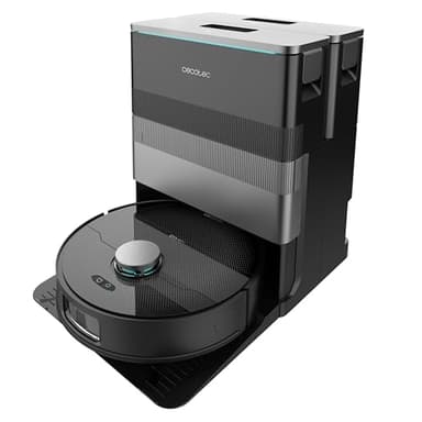 Cecotec Robot Aspirador y Friegasuelos con IA y Base Autovaciado Conga X70. Motor de Succión 15000Pa, Base 4 en 1, Tecnología Láser, Mopas Giratorias, Cepillo Lateral, App y Bluetooth