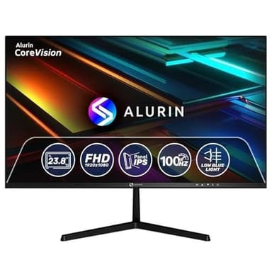Alurin CoreVision Monitor 24 Pulgadas, FHD IPS 100Hz FreeSync, 1ms MPRT, HDMI/VGA, Antirreflejos, Low Blue Light, Ideal para Oficina, Gaming y Multimedia
