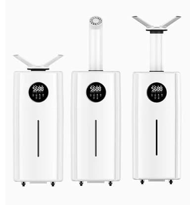 LUMS Humidificador industrial 21L, para toda la casa y oficinas, 1000 ft², ultrasónico, niebla fría, doble boquilla 360°, control de humedad, llenado superior fácil, silencioso, con mando a distancia