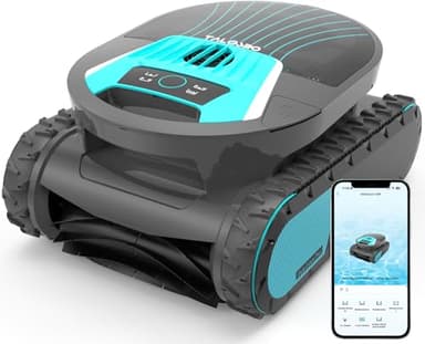 BRINBO Pleco Pro Robot Piscina Limpiafondos y Paredes, Autonomía 210 min, Doble Filtración, 7 Modos de Limpieza, Control por App, Robot Limpiafondos Piscina para Piscinas hasta 200㎡, Gris