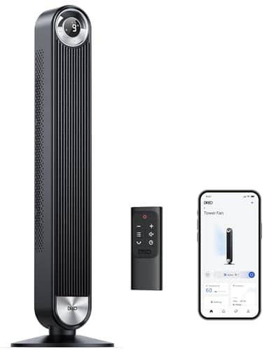 Dreo Ventilador de torre inteligente Cruiser Pro 106 cm, WiFi Alexa, oscilante de 90°, 9 ajustes de velocidad, temporizador de 12 horas, control APP, control por voz, mando a distancia, pantalla LED
