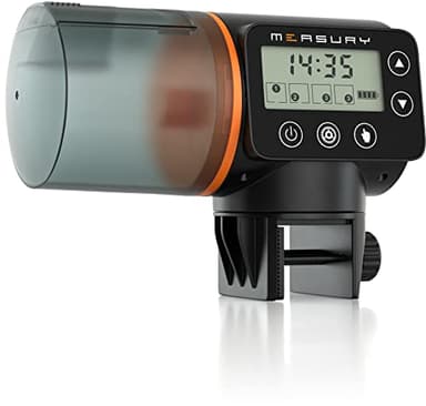 Measury Comedero Automatico Peces, Alimentador automatico Acuario hasta 4 Veces al día, Dispensador Comida Peces