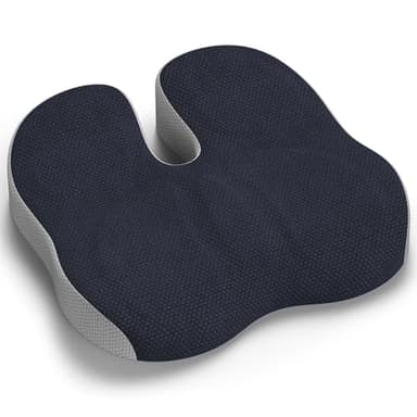 Juspota Cojin Silla Oficina, Cojin Ortopedico para Coxis y Lumbar, Cojín de Asiento Ergonómico de Espuma con Memoria, Cojin Coxis Alivio del Dolor para Coche Ruedas Gaming - Gris Oscuro