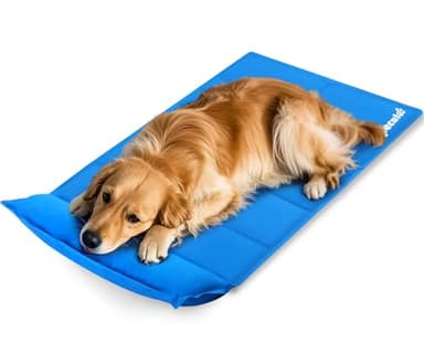 pecute Alfombra Refrescante para Perro XL 120*75cm Alfombrilla refrescante para Mascota con almohada Alfombrilla de Refrigeración Automática para Animales de Compañía Ideal para Perros Gatos en Verano