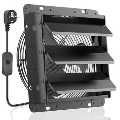 HG Power 250mm Ventilador Extractor de Aire Escape 1100 m³/h Extractor Industrial para Enfriar Casas y Almacenes, Ventilación, Circulación de Aire con Enchufe EU