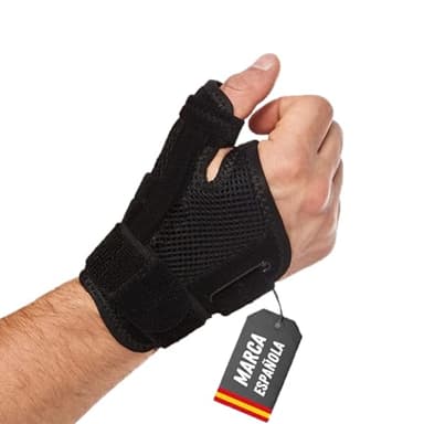ADLEER Ferula Pulgar Compatible con Ambas Manos Hombres y Mujeres - Muñequera Pulgar - Ferula Rizartrosis Pulgar - Muñequera Quervain - Muñequera Tendinitis Pulgar - Férula Pulgar (Negra)
