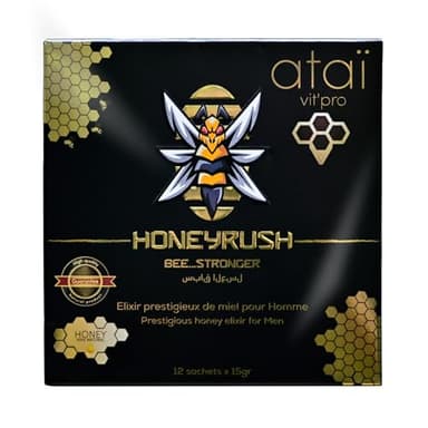 HONEY BEERUSH - Miel Afrodisíaco - Potenciador Energético - Libido Intensa - Hombre - 12 sobres de 15g