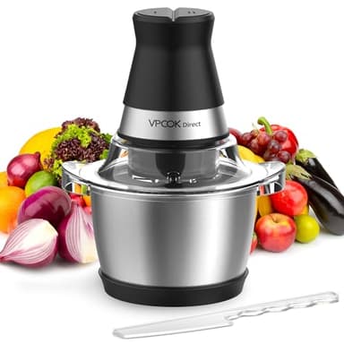 Picadora Electrica, 1,2L Procesador de Verduras, 4 Cuchillas de Acero Inoxidable Trituradora de Alimentos, Picadora de Carne Eléctrica, Cortador de Verduras Electrico, Food Processors