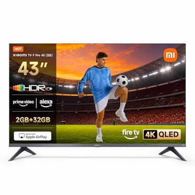 XIAOMI TV F Pro 50, 50 Pulgadas (127 cm), 4K UHD QLED, Smart TV, Fire OS8, Control por Voz Alexa, HDR10, Modo Game Boost 120Hz, MEMC, 2GB+32GB, Compatible con Apple AirPlay