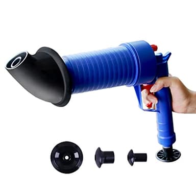 Lwuey Pistola de Limpieza Drenaje, Desatascador Tuberías Neumático Profesional Inodoro Alta Presión 4 Ventosas Air Power Drain Fuerte Manual Fregadero Plunger Opener Lavabo Baera Tamiz Bañera Ducha
