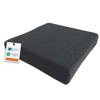 VALENTIA MEDICAL Cojín Antiescaras Espuma Viscoelástica para Silla de Ruedas y Oficina Funda Lavable Transpirable Base Antideslizante Alivio Presión Coxis y Mejora Postura