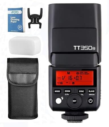 Godox TT350N Mini 2.4G TTL HSS 1/8000S GN36 Inalambrico Cámara Flash para Nikon D800 D700 D7100 D5200 D5100 D5000 D300 D300D D3200 D3100 D3000(TT350N)