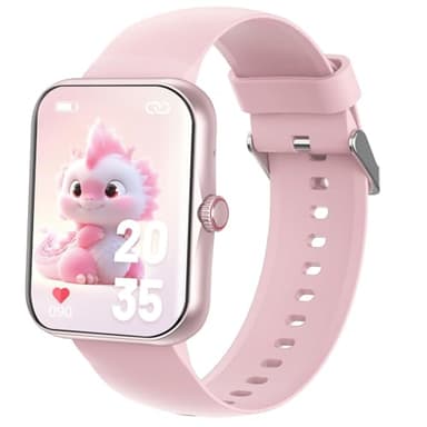 PTHTECHUS Reloj Inteligente Niños con Llamadas Bluetooth, 1,83" HD Smartwatch Niño Niñas con 100+ Modos Deporte, Sueño, Podómetro, Reloj Niño Regalos para Niños Niñas 4-12 años (Rosa)