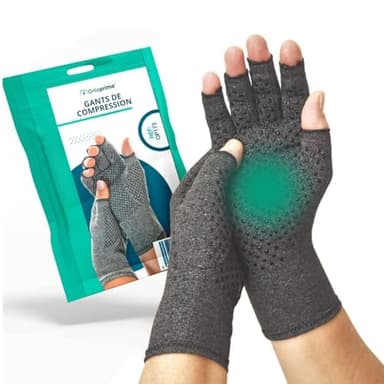OrtoPrime PAR Guantes Artritis y Artrosis CONFORT - Guantes de comprensión Artritis Reumatoide - Compression Gloves - Guantes Antiartritis Hombre y Mujer - ALIVIO Dolor LIBERTAD de Movimiento (Large)