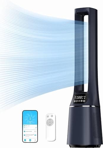 Midea MFP-120i (BL) Ventilador de Torre 2 en 1 Silencioso 27 dB Purificador de Aire H13 True HEPA para 47,6 ㎡ Pantalla LED Mando a Distancia Oscilación Temporizador de 12 h Compatible con Aplicación