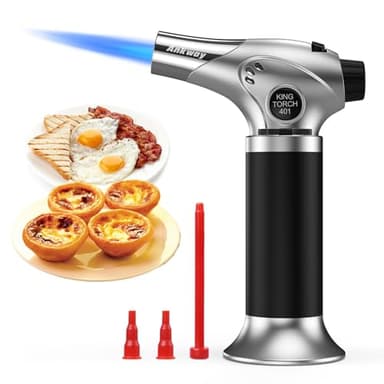Soplete de cocina Recargable, Ankway soplete gas butano profesional antorcha de cocina, soplete cocina butano para cocinar alimentos y creme brulée, Perfecto para panadería y BBQ-butano no incluido