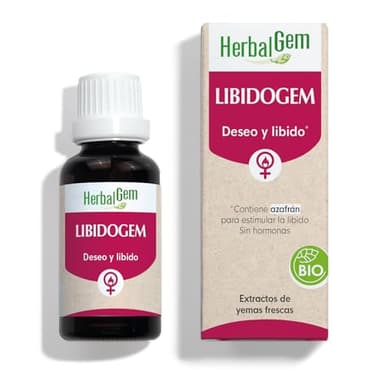 HERBALGEM Libidogem BIO – Deseo y Libido Femenina – Complejo de Gemoterapia Concentrada – Extracto de Yema Fresca de Azafrán – Sin Hormonas de Síntesis – 30 ml