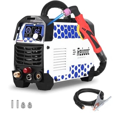 Cortadora de Plasma 60A 240V con Arco Piloto Sin Contacto, Válvula de Reducción de Presión Preinstalada, Alta Frecuencia, Pantalla Digital - Corta Acero Inoxidable, Aluminio y Cobre con Facilidad