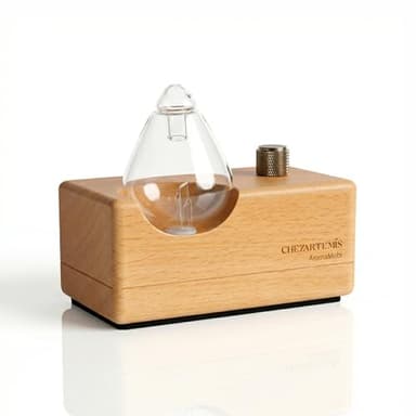Waterdrop Difusor de Aceites Esenciales Sin Agua, Nebulizador de Aromaterapia de Vidrio y Madera, Ambientador Casa Eléctrico Inalámbrico con Timer/LED, Recargable y Portátil para Habitaciones Grandes