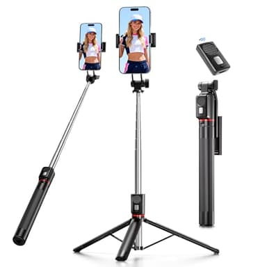 Palo Selfie y Trípode para Móvil, 170cm Tripe Telemovel Portátil con Mando a Distancia, Compatible con iPhone/Android