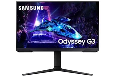 Samsung LS24DG300EUXEN - Monitor Gaming Odyssey G3 de 24" Full HD (1920 x 1080, 16:9, 180Hz, 1ms, Panel IPS, AMD FreeSync, Modo Eye Saver, Flicker Free), Negro, Versión 2024
