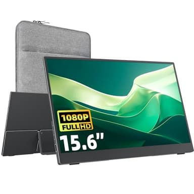 cocopar ocopar Monitor portátil de 15,6 Pulgadas Mejorado para Viajes 1080P con Altavoz HDMI USB-C Monitor Externo para portátil MacBook Surface PC con Soporte Incorporado&Compatible con VESA