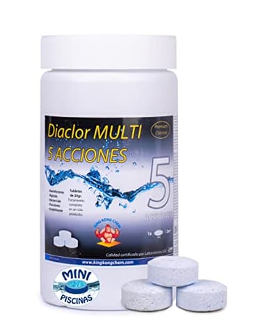 Pastillas de Cloro 5 acciones Especial Mini Piscinas Diaclor Multi 5 acciones (Pastillas 20 gr - 3 cm Diametro) 1 kg - SIN Cobre