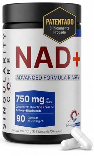 Singularity Core NAD+ Liposomal RiaGev 750mg - 3 meses - Alternativa Premium a NMN, NR, NADH y NAD Resveratrol Puro - Con Nicotinamida y D-Ribosa - Energía, Enfoque y Recuperación Celular