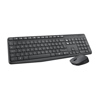 Logitech MK235 Combo con Teclado y Ratón Inalámbrico para Windows, Receptor USB Inalámbrico de 2,4 GHz, 15 Teclas FN, Batería de Larga Duración, PC, Portátil, Disposición QWERTY Español - Gris