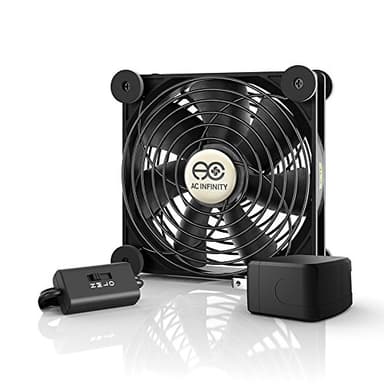 AC Infinity MULTIFAN S3-P, Ventilador silencioso de 120mm con alimentación de CA y control de velocidad, certificado por UL para refrigeración de componentes de receptor DVR, PlayStation y Xbox