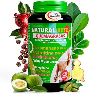 Quemagrasas Potente para Adelgazar NATURALKETO® 90 Pastillas Para Adelgazar Muy Rapido con L Carnitina, Garcinia Cambogia, Guarana y 11 Plantas Quema Grasas Potente Y Rapido.Adelgazante Potente