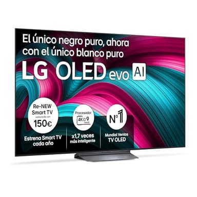 LG OLED65C54LA - Smart TV OLED EVO AI C5, 65", 4K 2025, Dolby Vision IQ, Dolby Atmos, webOS 25 con IA, Gaming Pro 144 Hz, Filmmaker Mode, Magic Remote, Negro Puro